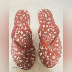Coach Red Floral Sandals